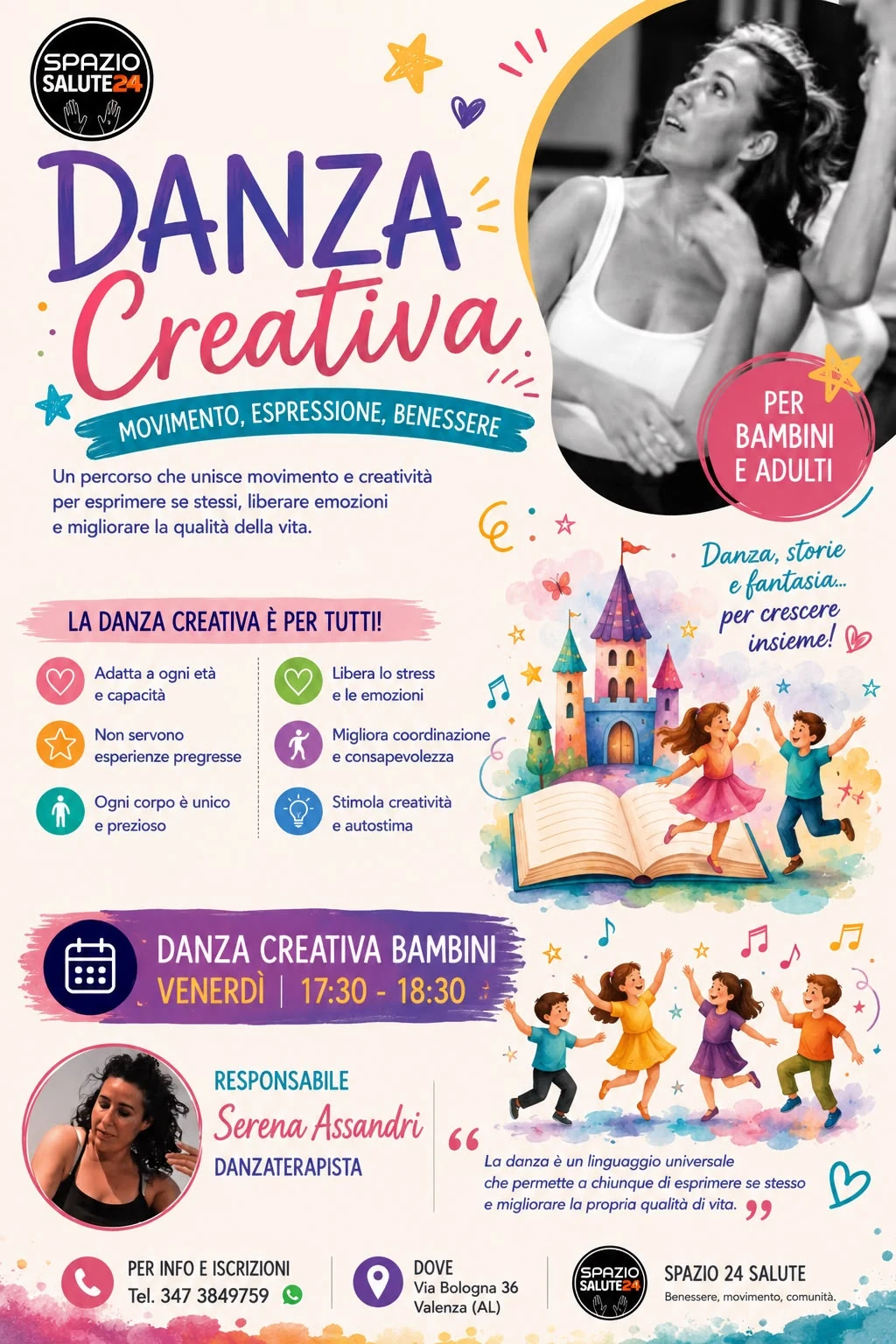Locandina Danza Creativa per bambini e adulti